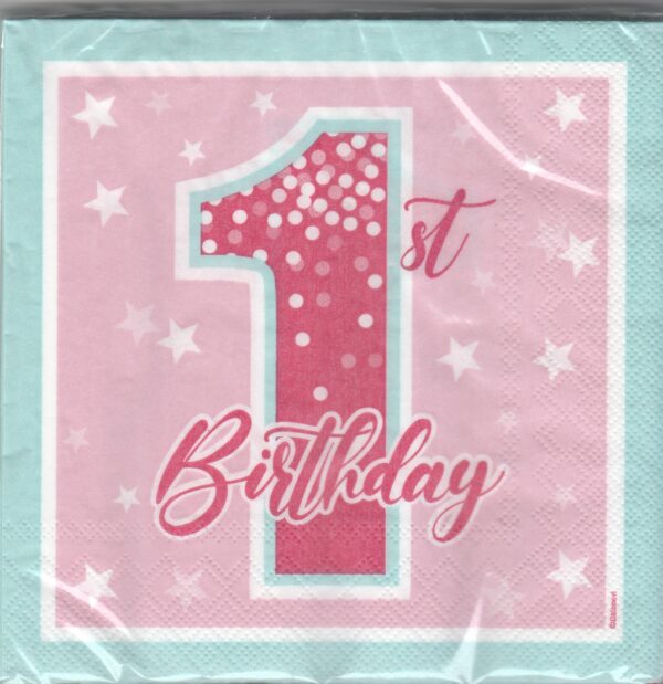 Цветни салфетки "1st Birthday"