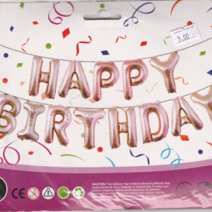 Фолиеви Балони "Happy B-day" Rose gold