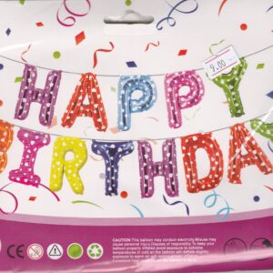 Фолиеви Балони "Happy B-day" многоцветни