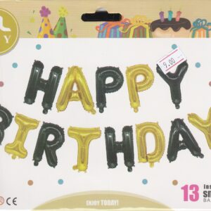 Фолиеви Балони "Happy B-day" черно и златно